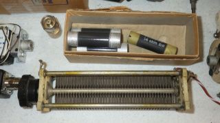 Vintage Ham Radio Antenna Tuner Parts Collins Meter Caps Roller Inductor 3