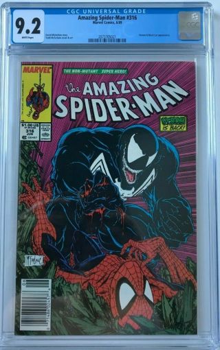 Spider - Man 316 Cgc 9.  2 1st Venom Cover Newsstand Variant L@@k