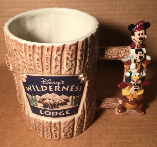 Disney Parks Wilderness Lodge Ceramic Mug Mickey Donald Goofy