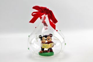 Disney Store 2014 Sketchbook Ornament Mickey & Minnie Mouse In Glass Hershey