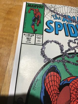 Spider - Man 301 NM (Todd McFarlane art) (Silver Sable app. ) (1988) 3