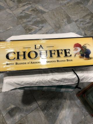 Rare Belgium La Chouffe Lighted Beer Sign,  Ardens Blonde Bier,  Gnome,  Man - Cave,