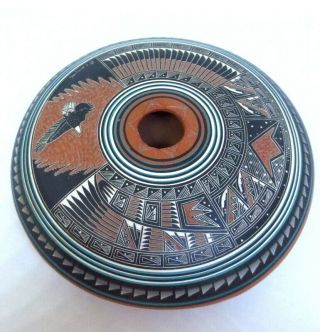 Vintage Navajo Doreen Lansing Etched Pottery Bowl - Signed