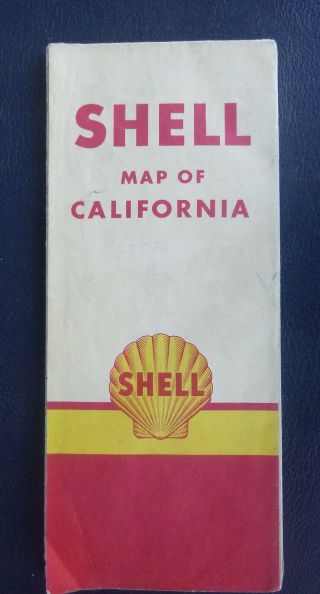 1953 California Road Map Shell Oil Gas Route 66