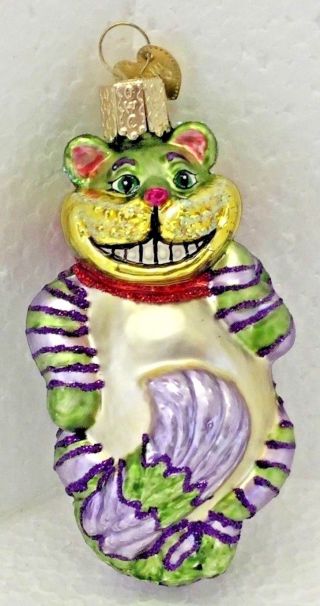 Alice In Wonderland Cheshire Cat Disney Glass Old World Christmas Ornament