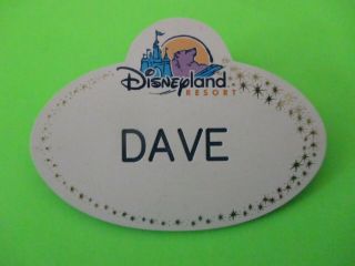 Disney Disneyland Disneyland Resort Cast Member/employee Badge/pin Dave