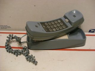 Vintage At & T Trimline 210 Corded Blue Wall Desk Push Button Touch Tone Phone
