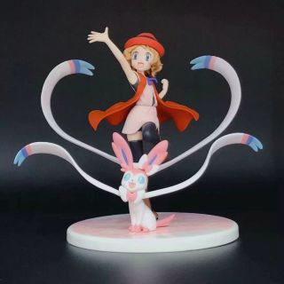 G.  E.  M Pokemon Serena & Sylveon Pvc Figurine Set Pvc Figure No Box 13cm