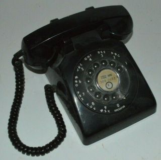 Vintage Stromberg Carlson Model 1596w Rotary Dial Black Desk Telephone