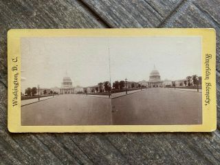 Washington Dc Stereoview Distant View Of The Capitol C1870