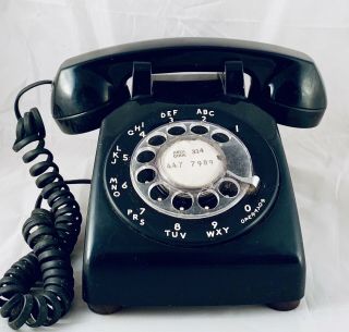 Vintage Black Bell System By Western Electric Rotary Dial Desk Telephone