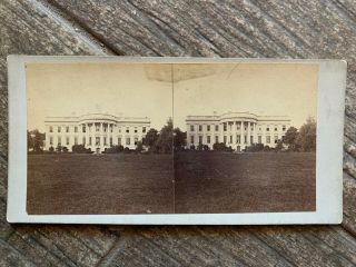 Washington Dc Stereoview Early View Of The White House 1860s