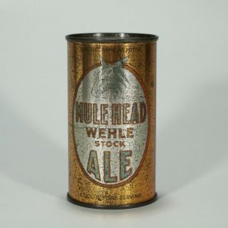 Wehle Brewing Mule Head Stock Ale Instructional Flat Top Beer Can West Haven Ct
