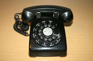Black Western Electric Bell System C/d 500 Rotary Dial Desk Telephone 1960