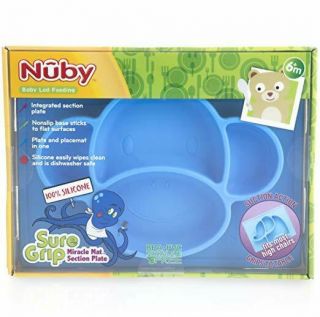 Baby Feeding - Nuby - Sure Grip Silicone Placemat Monkey Blue 80251