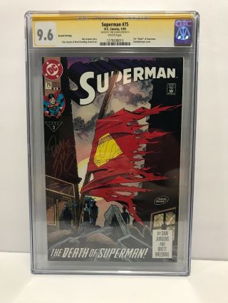 Superman: The Death Of Superman 75 Cgc 9.  6 Signed By Dan Jurgens 1279208013