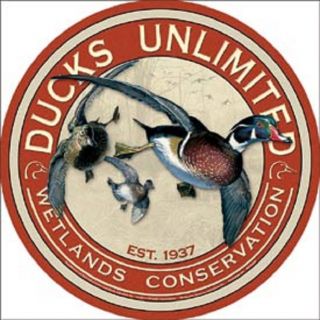 Ducks Unlimited Round Tin Metal Sign Cabin Made In Usa