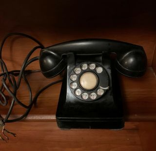 Vintage Bell System Western Electric 302 Desk Rotary Dial Phone F1w Handset