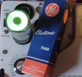 General Electric 6u5/6g5 Electron Ray Tube Magic Tuning Eye Tests Strong L@@ksee