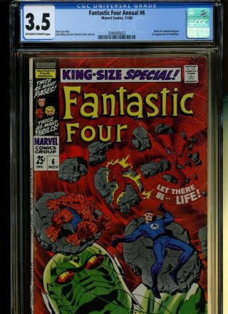 Fantastic Four Annual 6 Cgc 3.  5 | Birth Of Franklin Richards.  1st Annihilus.