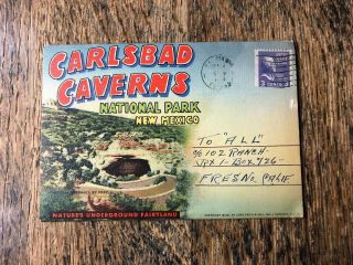 1948 Postcard Souvenir Folder Carlsbad Caverns National Park,  Mexico