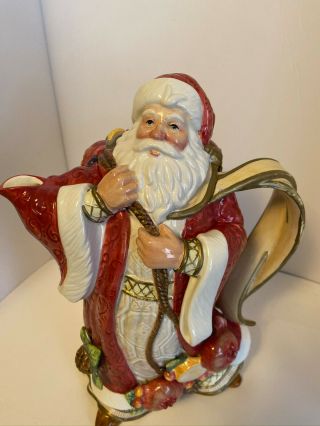 Fitz And Floyd Classics Father Christmas Santa Pitcher Pomegranates And Oranges
