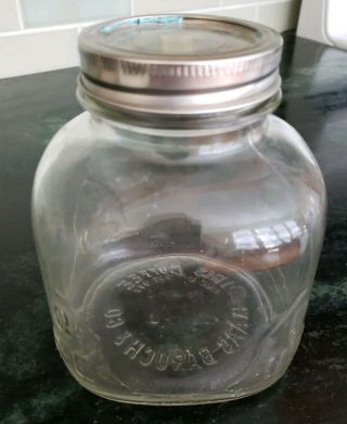 Vintage Iris Coffee Haas Baruch & Co.  Glass Jar Atlas Lid