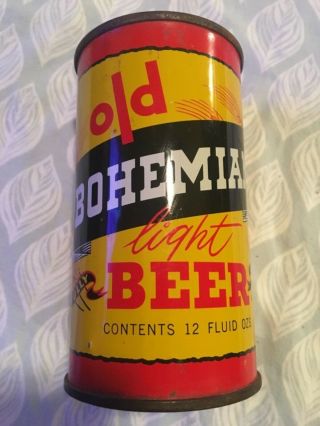 Old Bohemian By Harvard Brewing Lowell,  Mass.  Flat Top Steel Beer Can