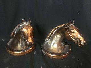 Horse Head Bookends Copper Color (bronze??)