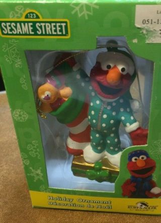 Sesame Street Elmo Christmas Ornament By Kurt S Adler Box Vintage