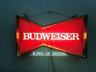 Vintage Budweiser Bow - Tie Light Up Beer Sign