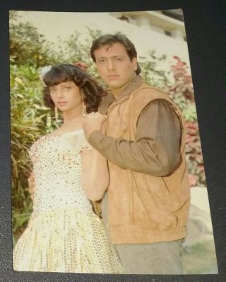 Bollywood Film Star Actors Govinda & Warsha Postcard (ruby 1311)