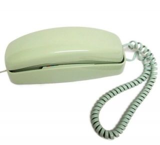 Vintage Seafoam Green Trimline Telephone Pushbutton With Cords And