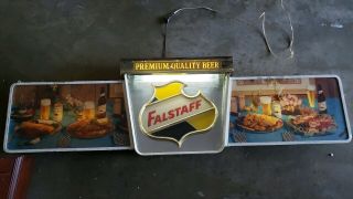 Massive 1950s Falstaff Beer St.  Louis Price Bros Lighted Sign -