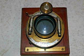 Vintage Bausch Lomb Victor Brass Camera Lens Shutter Rochester Jan 8 1891