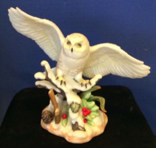 Vintage Lenox Snowy Owl Bird Porcelain Figurine