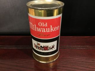 Old Milwaukee Beer (107 - 26) Empty Flat Top Beer Can: Jos.  Schlitz,  Milwaukee Wi