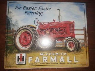 Farmall Model M Tractor Ih Fast Farming Equipment Vintage Metal Tin Sign 16x13