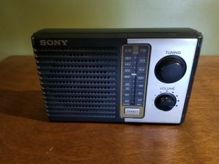 Sony Icf - F10 Am/fm - 2 Band Portable Battery Transistor Radio - Analog Dial