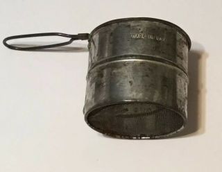 Vintage Hand Held Metal 2 Cup Measure Flour Sifter Usa