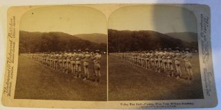 Antique 1900 Volley Fire Drill Cadets West Point Military Academy Stereoview 2