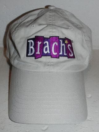 Nwot Brachs Candy Company Logo Embroidered Beige Adjustable Baseball Hat Cap