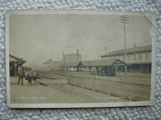 Rppc - Huntingdon Pa - Pennsylvania Railroad Station - Depot - Prr - Train - Real Photo - Rp