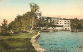 Hand Colored Postcard Lawsonia Country Club Green Lake Wi