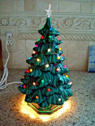 Vintage Holland Mold Ceramic Christmas Tree 12 " - 2 Piece