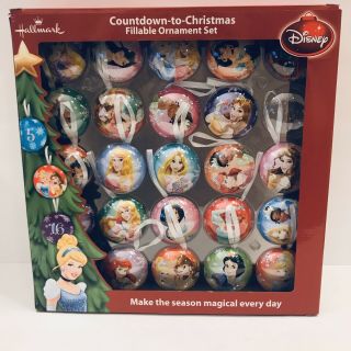 Disney Princess Countdown Christmas Advent Calendar Fillable Ornament Hallmark