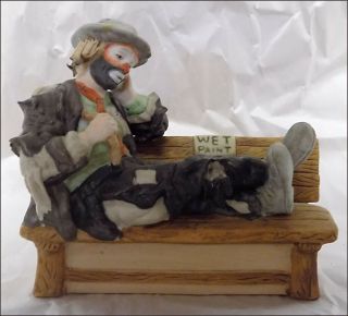 Emmett Kelly Miniature Collectible Wet Paint Clown Figurine W
