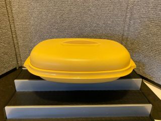 Vintage Tupperware Microwave Steamer 3 Pc.  Set Harvest Gold Yellow 1273 - 1275