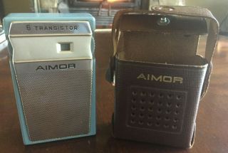 Vintage Aimor 6 transistor radio with case 2