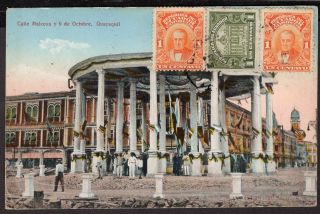 Ecuador Guayaquil Calle Malecon Y 9 De Octubre Postcard 1923